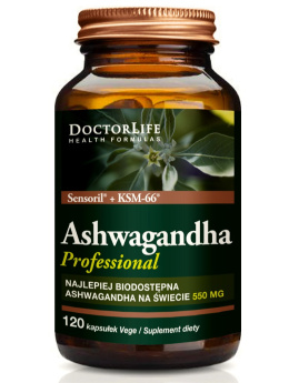 Ashwagandha Professional Standaryzowany Ekstrakt z Korzenia Ashwagandha 550mg | 120 kapsułek | Doctor Life