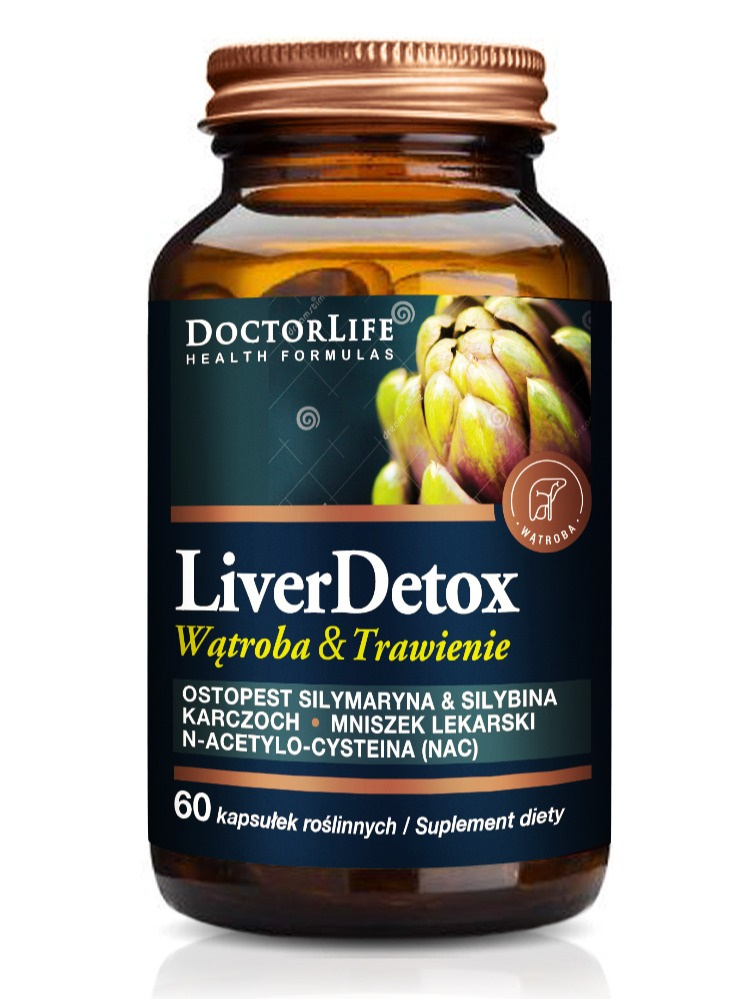 Doctor Life Liver Detox: Ostropest, Mniszek, N-Acetylo-L-Cysteina, Karczoch, 60 kapsułek