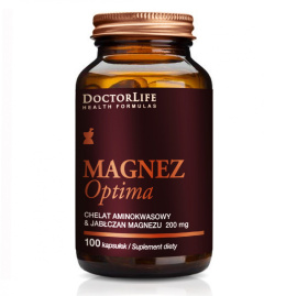 Magnez OPTIMA Chelat aminokwasowy i Jabłczan Magnezu 200mg | 100 kapsułek | Doctor Life