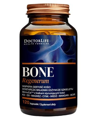 Bone Regenerum Wspiera gęstość kości, Dostarcza składniki odżywcze szkieletu | 120 kapsułek | Doctor Life