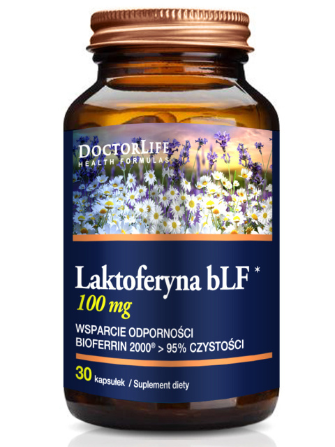 Laktoferyna bLF BIOFERRIN 2000 min. 95% czystości 100mg | 30 kapsułek| Doctor Life Laktoferyna bLF BIOFERRIN 2000 min. 95% czystości 100mg | 30 kapsułek| Doctor Life