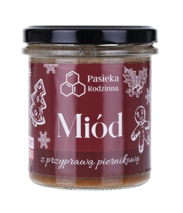 Miód z przyprawą piernikową 410g Pasieka Rodzinna